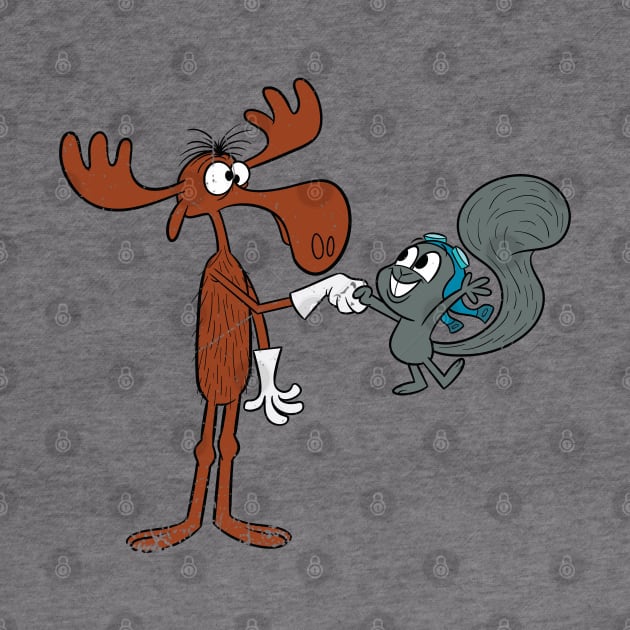 Bullwinkle and Rocky - Authentic and Distressed by offsetvinylfilm